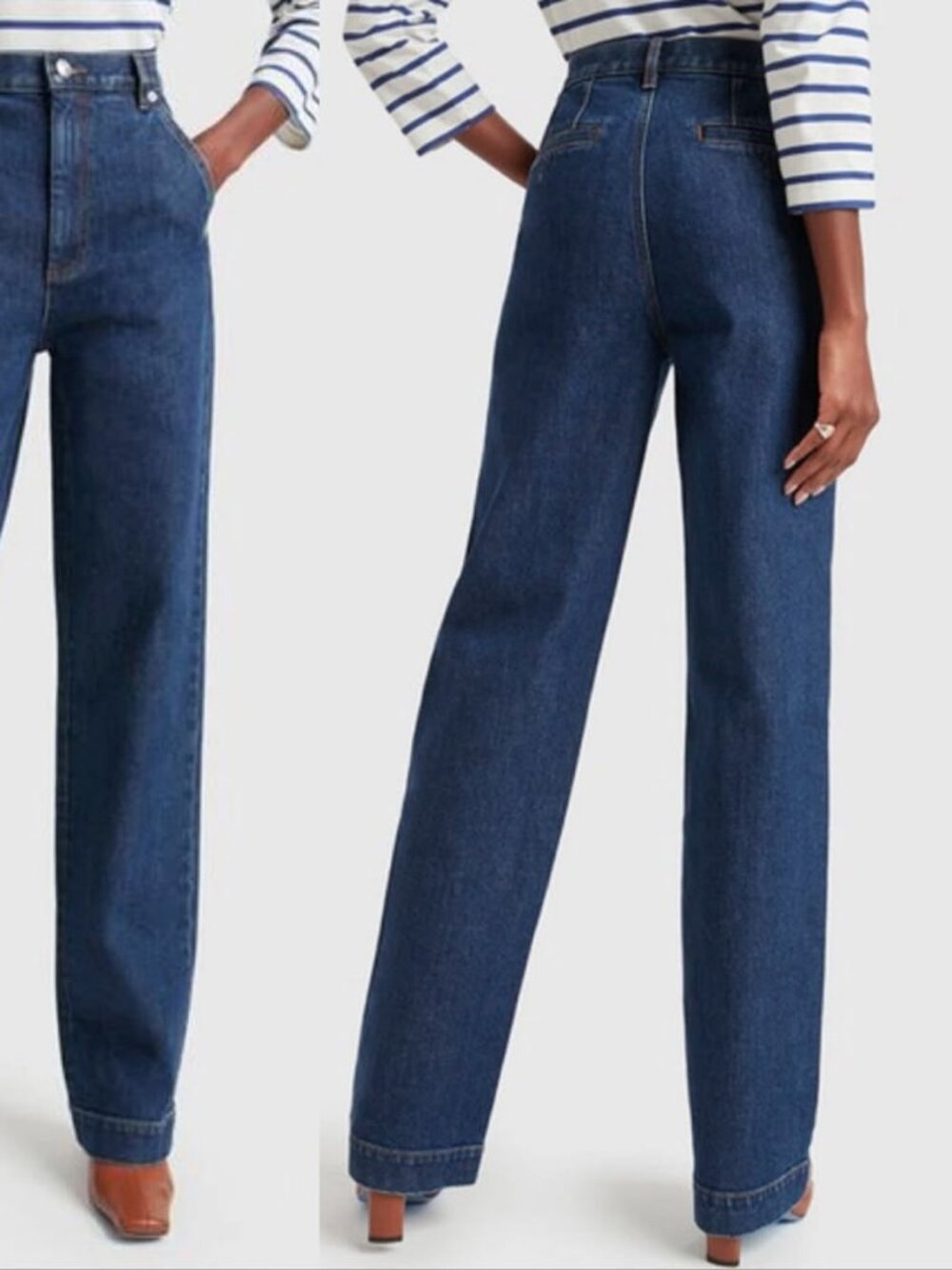 A.P.C. High-Rise Straight-Leg Jeans in Dark Blue - Picture 2 of 6
